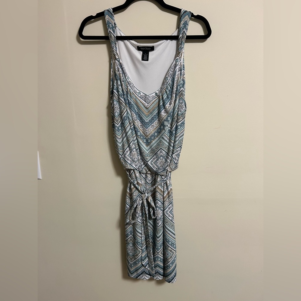 White House Black Market Blue and White Maxi Dress